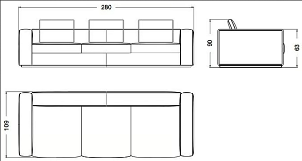 4-Seater Nubuck Sofa Eclipse CPRN HOMOOD E224 factory CPRN HOMOOD from Italy. Foto №3