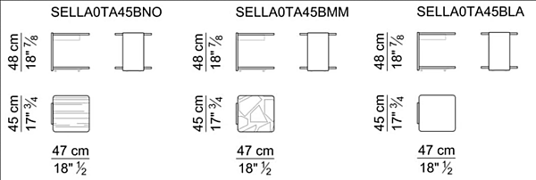Square marble side table Sella i 4 Mariani factory i 4 Mariani from Italy. Foto №2