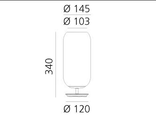 LED Table Lamp in Blown Glass Gople Artemide factory Artemide from Italy. Foto №24