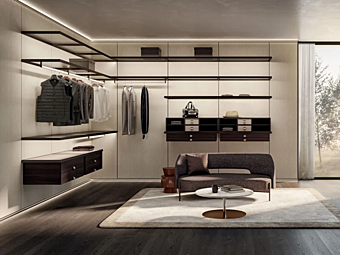 Wooden wall boiserie with integrated lighting MisuraEmme Palo Alto factory MisuraEmme from Italy