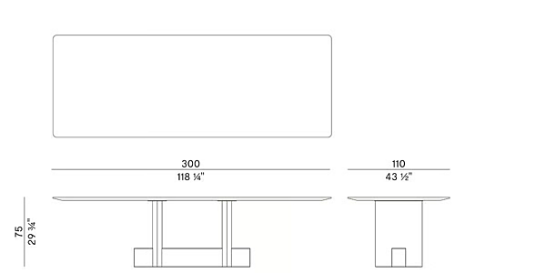 Rectangular Travertine and Ash Table Potocco Syn 956 TR 956/TR factory POTOCCO from Italy. Foto №6