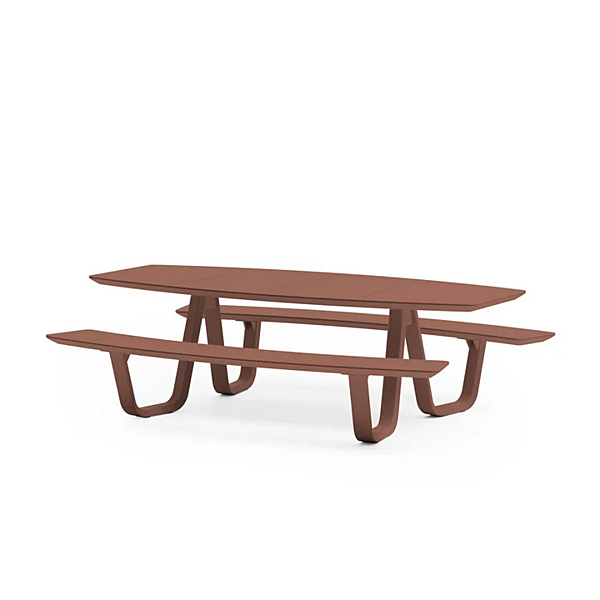 Rectangular picnic table with integrated benches Atmosphera 8teen factory ATMOSPHERA from Italy. Foto №11