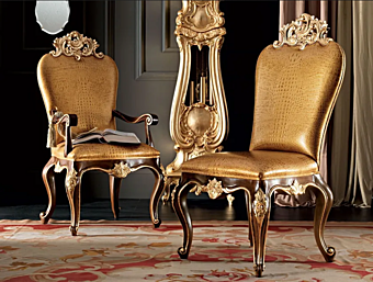 Upholstered Leather Chair Modenese Luxury Interiors 11507 factory MODENESE GASTONE from Italy