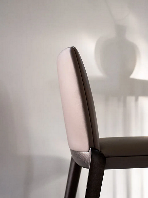 High leather stool with back Potocco Hiru 947 A 947/A factory POTOCCO from Italy. Foto №6