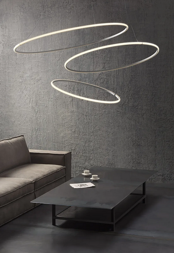 LED pendant lamp Fabbian Olympic F45 3x glass factory Fabbian from Italy. Foto №2