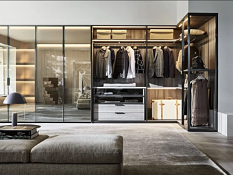 Sectional wardrobe wood and glass Molteni & C Gliss Master Sectional wardrobe wood and glass Molteni & C Gliss Master factory Molteni & C.(+VITRA) from Italy