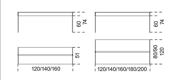 Rectangular Crystal Writing Desk Air Desk Gallotti&Radice factory Gallotti & Radice from Italy. Foto №7