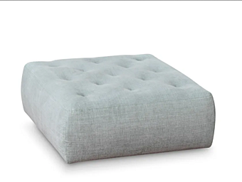 Square fabric pouf with removable lining and castors Saba Cookie