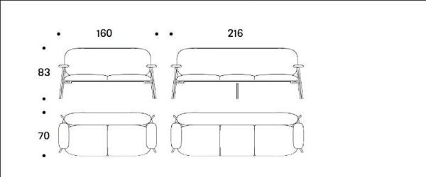 Three-Seater Fabric Sofa Philo Saba factory SABA from Italy. Foto №9