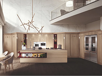 Custom Oak Kitchen with Handles Martini Interiors Aria Shanghai Custom Oak Kitchen with Handles Martini Interiors Aria Shanghai factory MARTINI INTERIORS from Italy
