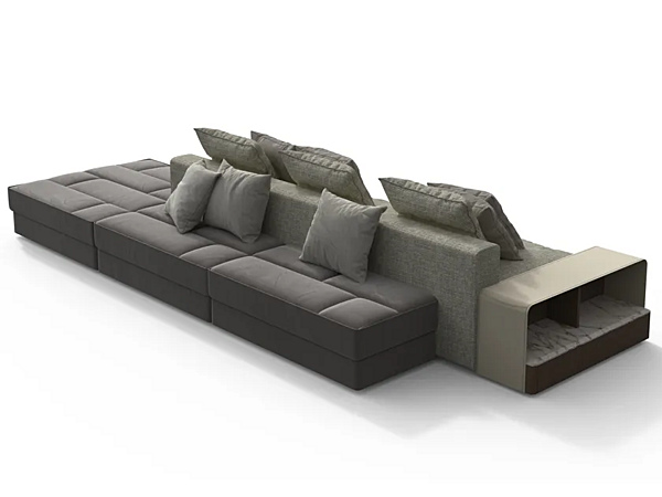Sectional fabric sofa with integrated magazine rack GIORGETTI Skyline factory GIORGETTI from Italy. Foto №1