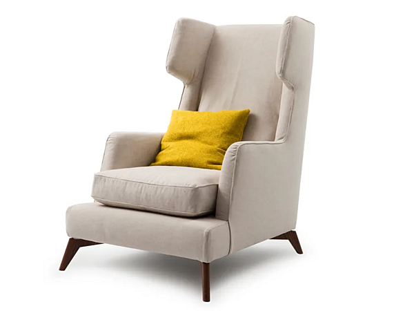 High Back Armchair in Fabric or Leather VIBIEFFE 680 Class factory VIBIEFFE from Italy. Foto №1