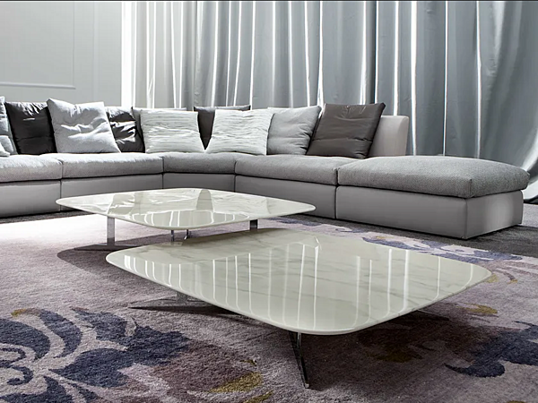 Rectangular low coffee table in marble by ERBA ITALIA NORD factory ERBA ITALIA from Italy. Foto №8