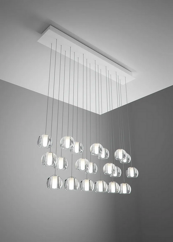 Crystal Pendant Lamp Multispot Beluga Fabbian factory Fabbian from Italy. Foto №4
