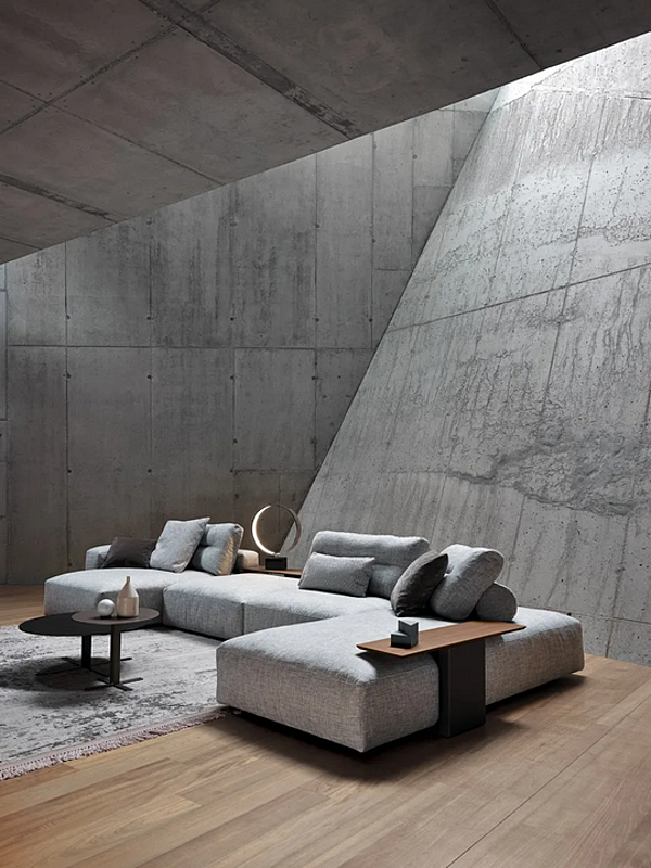 Sectional fabric sofa My Taos Saba factory SABA from Italy. Foto №15