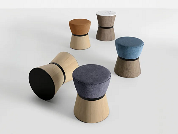 Round wooden coffee table with melamine top moka INNOVA Imbottiti factory Innova Imbottiti from Italy. Foto №3