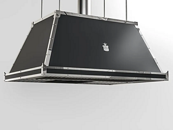 Painted Metal Island Cooker Hood with Integrated Lighting Officine Gullo CPP002ISL CPP002ISL factory Officine Gullo from Italy