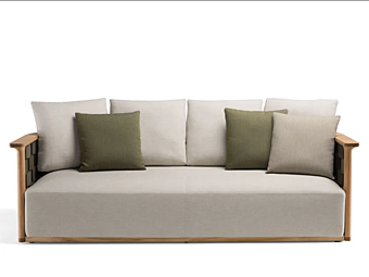Two-Seater Garden Sofa with Upholstered Back Molteni & C Palinfrasca Two-Seater Garden Sofa with Upholstered Back Molteni & C Palinfrasca factory Molteni & C.(+VITRA) from Italy