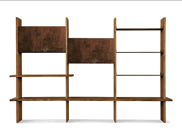 Sectional walnut bookcase Capanna S 152 DALE factory DALE from Italy. Foto №1