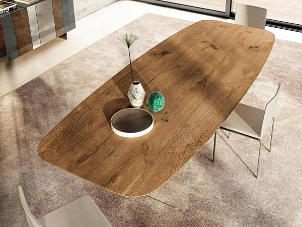 Barrel Shaped Wood and Glass Table Air Soft LAGO 2210W 2210W factory LAGO from Italy. Foto №1