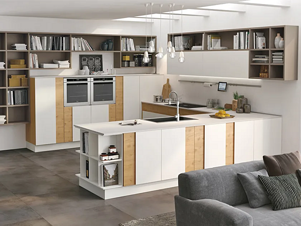 Fitted kitchen LUBE CUCINE Creativa 1 with modern design factory LUBE CUCINE from Italy. Foto №1
