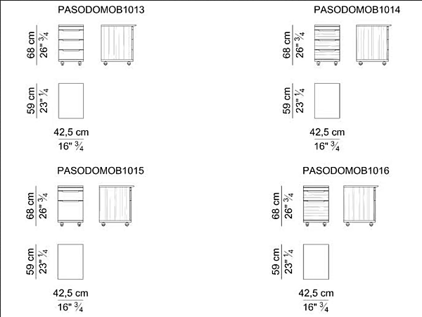 Wooden office drawer unit on castors I 4 Mariani Paso Doble factory i 4 Mariani from Italy. Foto №3