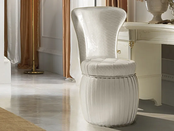 Round fabric pouf with upholstered back CASA +39 DIAMANTE 2124 factory CASA +39 from Italy. Foto №1