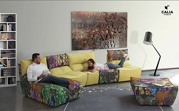 Sectional fabric recliner sofa Hip Hop Calia Italia PREMIUM 838, PREMIUM 830 factory Calia Italia from Italy. Foto №3