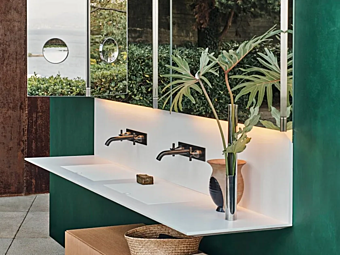 Corian washbasin countertop Ell AGAPE Corian washbasin countertop Ell AGAPE factory Agape from Italy