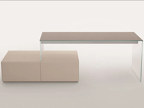 Office Desk with Glass and Stainless Steel by Gallotti&Radice Air Desk 1 Up factory Gallotti & Radice from Italy. Foto №6