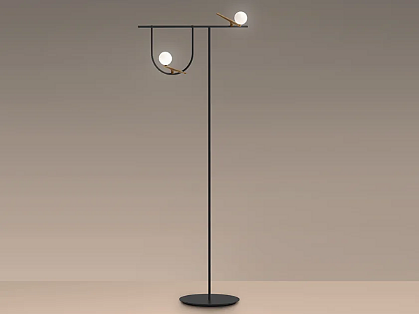 LED floor lamp in brass Yanzi Artemide 1102010A factory Artemide from Italy. Foto №2