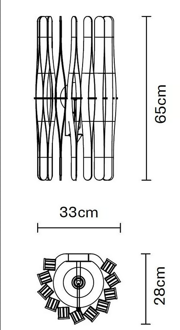 Wooden wall light Fabbian Stick Collection factory Fabbian from Italy. Foto №4
