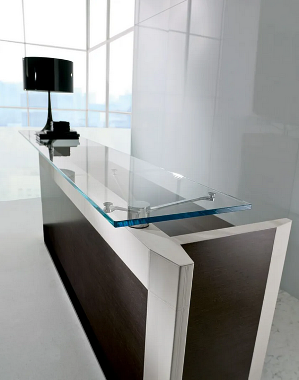 Reception desk wood and glass I 4 Mariani Symetria factory i 4 Mariani from Italy. Foto №3