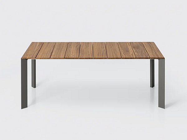 Extending rectangular teak table Nori slatted Kristalia factory Kristalia from Italy. Foto №1