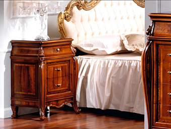Walnut bedside table with drawers MARZORATI Olimpian B Walnut bedside table with drawers MARZORATI Olimpian B factory MARZORATI from Italy