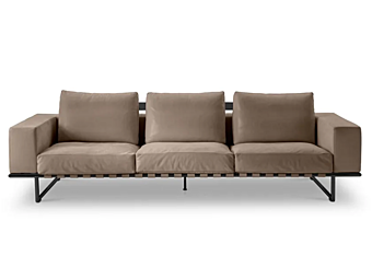 3-seater leather sofa with sled base Kristall i 4 Mariani
