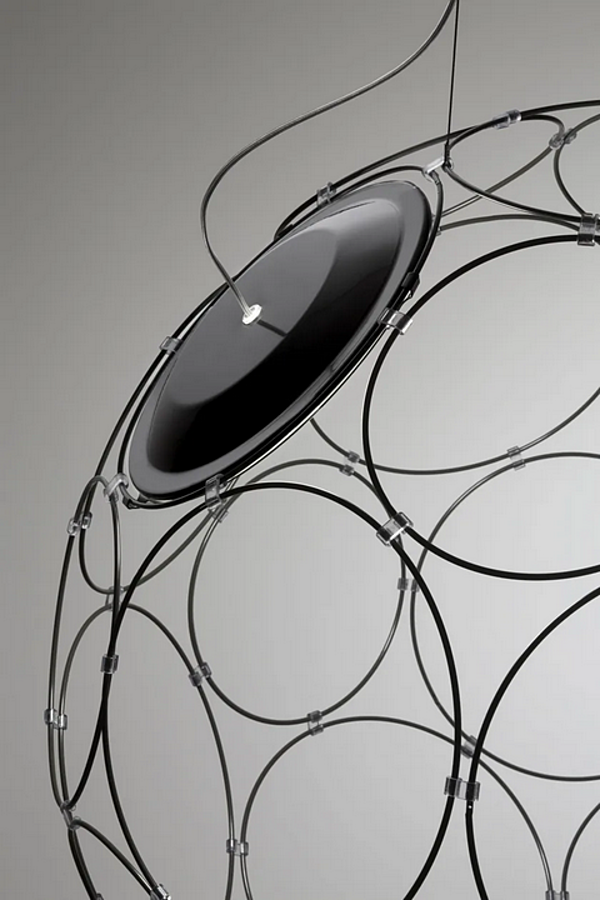 LED pendant lamp in steel from Fabbian Giro collection factory Fabbian from Italy. Foto №9