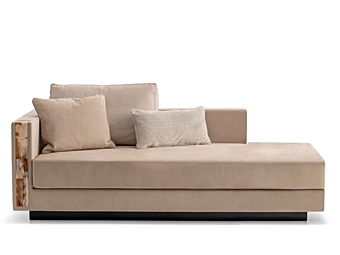 Day Bed with Upholstered Backrest in Nubuck ARCAHORN Zeus 6088SXL 6088SXL