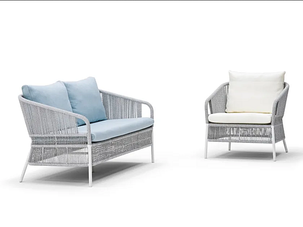 2-Seater Synthetic Fibre Garden Sofa Cricket VARASCHIN 148D2, 148D2A factory VARASCHIN from Italy. Foto №4