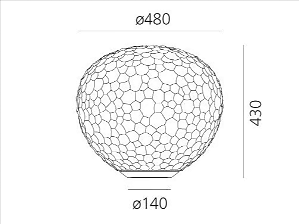 Blown Glass Table Lamp Meteorite Artemide 1703110A, 1700010A, 1711010A factory Artemide from Italy. Foto №12