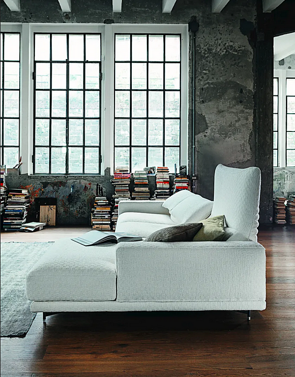 Sofa with headrest in fabric or leather VIBIEFFE 550 Altopiano factory VIBIEFFE from Italy. Foto №8