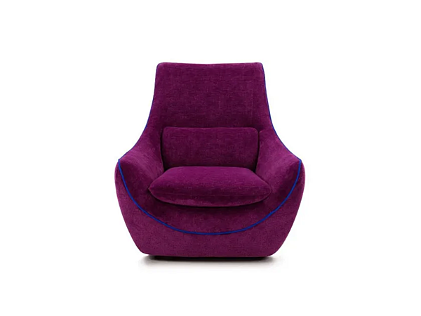 Swivel armchair with fabric upholstery and high back Egoitaliano Ula factory Egoitaliano from Italy. Foto №1