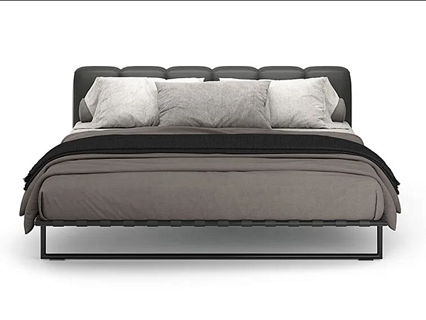 Leather double bed with upholstered headboard Kristall i 4 Mariani factory i 4 Mariani from Italy. Foto №2