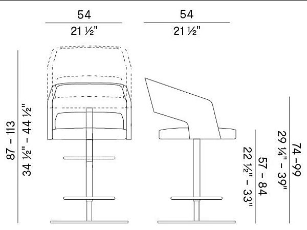 High stool with footrest Jolly 751 AII Gas Potocco 751/AII-GAS factory POTOCCO from Italy. Foto №4