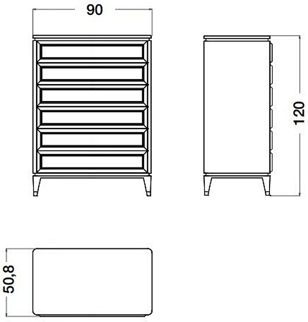 Wooden chest of drawers blue moon CPRN HOMOOD B111, B112 factory CPRN HOMOOD from Italy. Foto №4