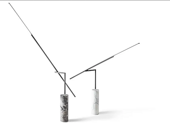 LED Floor Lamp in Painted Metal and Marble GIORGETTI Libra