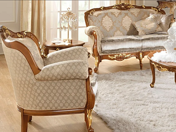 Armchair with fabric upholstery and armrests CASA +39 La Fenice 1806/1906 factory CASA +39 from Italy. Foto №4