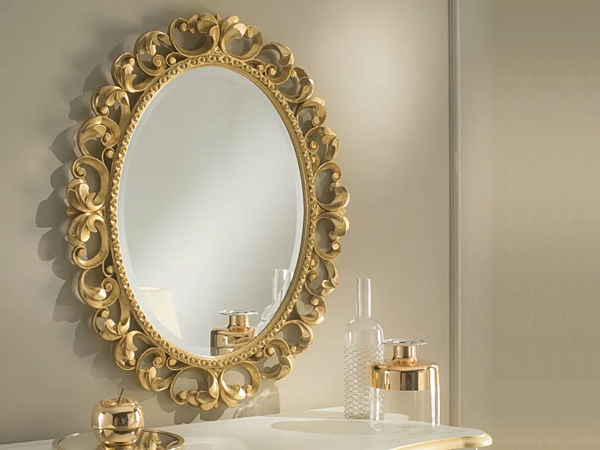 Oval wall mounted mirror with frame CASA +39 Rossini 804 factory CASA +39 from Italy. Foto №4