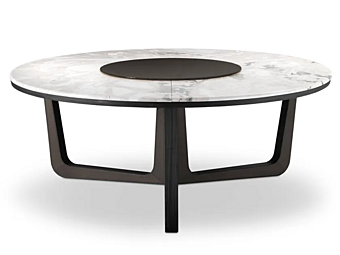 Round marble dining table with lazy susan i 4 Mariani Ascot