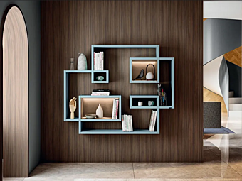 Floating Wooden Bookcase LAGO Lagolinea 2632 2632 factory LAGO from Italy
